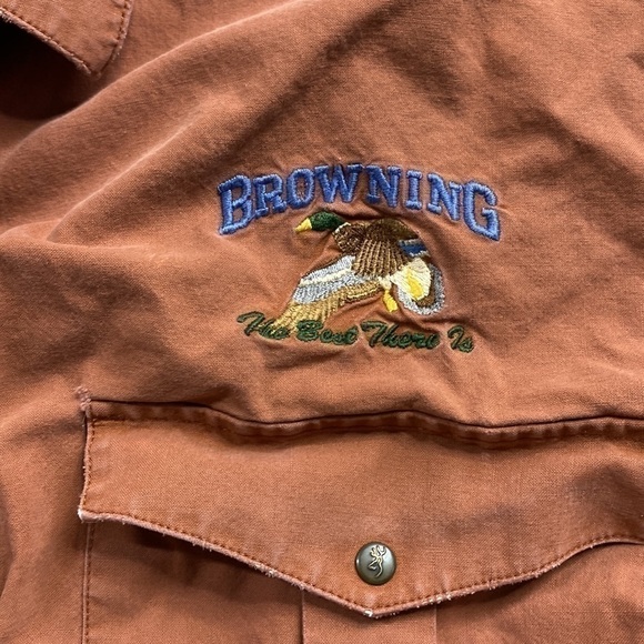 Vintage Browning Duck Hunting Shooting Button Up Shirt XL Grunge - Picture 3 of 10